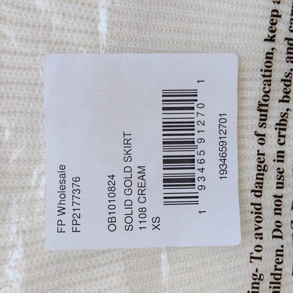 NEW Free People Cream Solid Gold Ribbed Knit Skirt - Picture 13 of 15